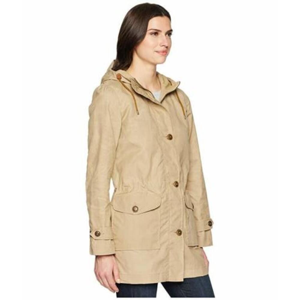 Filson Womens Tan Khaki Hooded Field Jacket Utility Parka Small Gorpcore